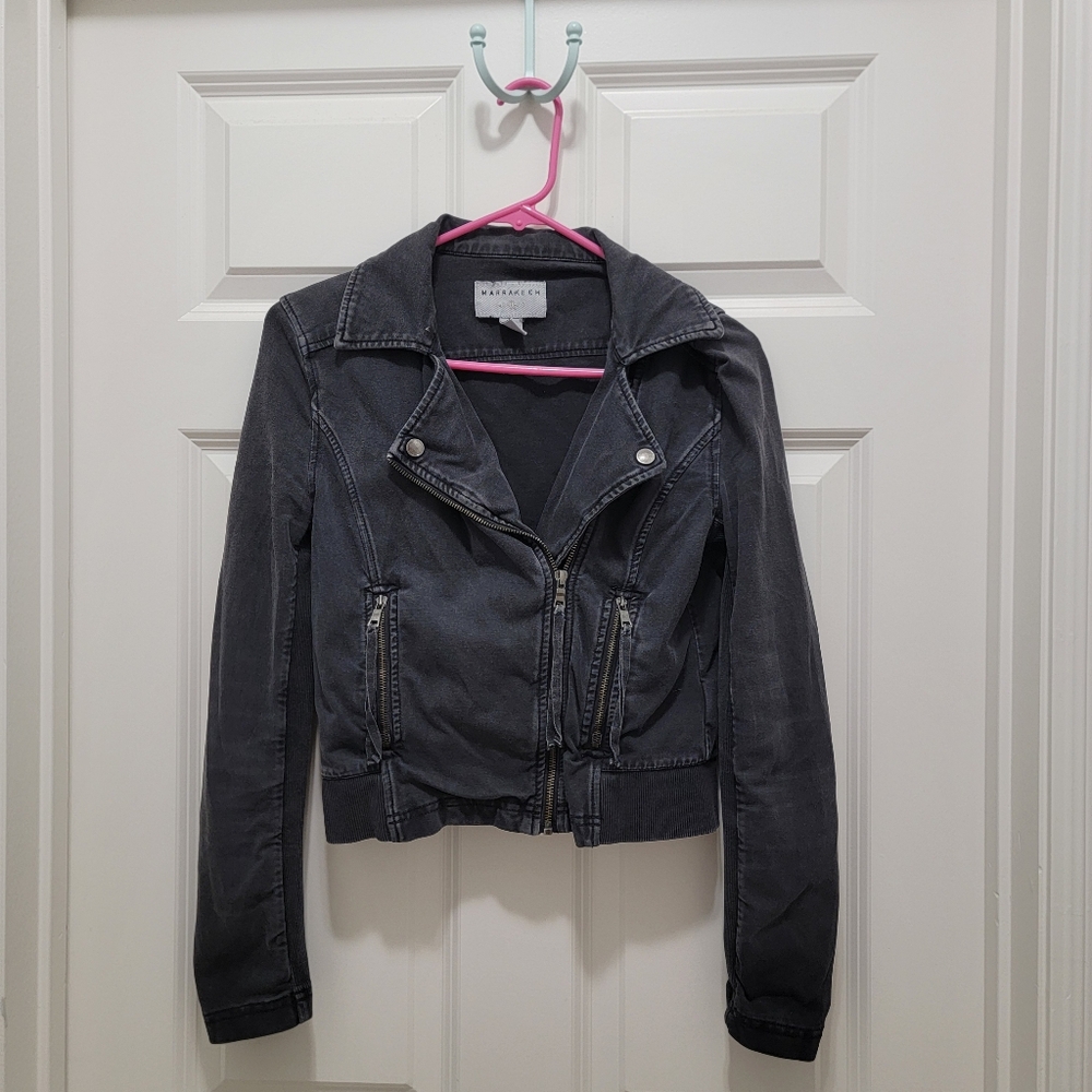 ANTHROPOLOGIE MARRAKECH MOTO JACKET BLACK SIZE XS